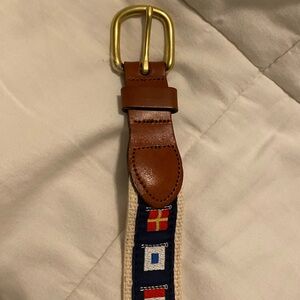 Vintage Leather Man Ltd. Nautical Country Flag Belt Size 34